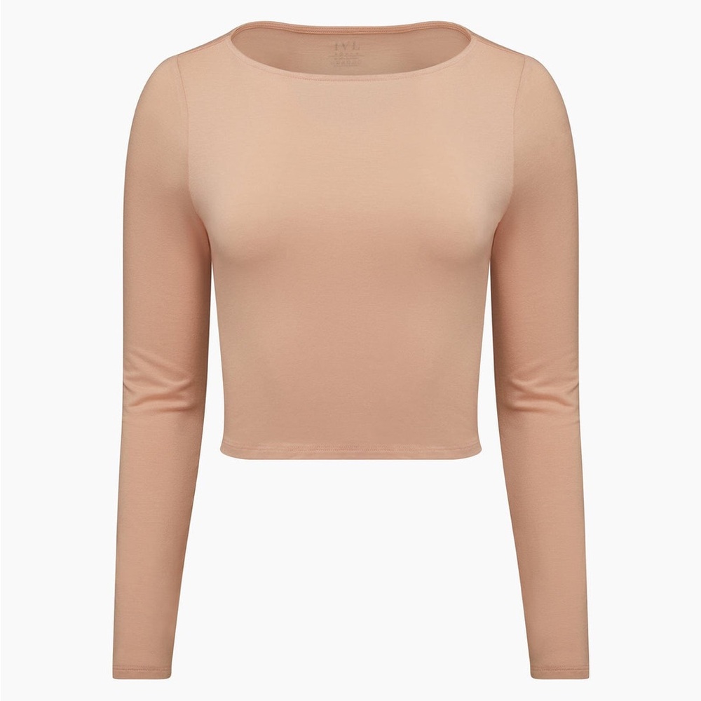 NWT IVL COLLECTIVE BOATNECK LONG SLEEVE SLEEP TEE - TENCEL JERSEY, Soft Peach, S